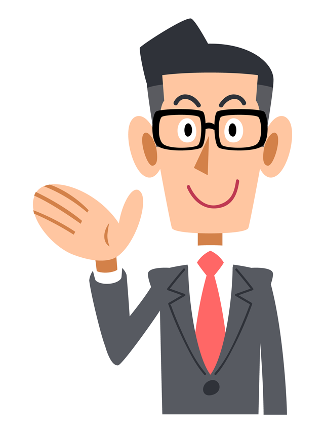 あいさつする男性